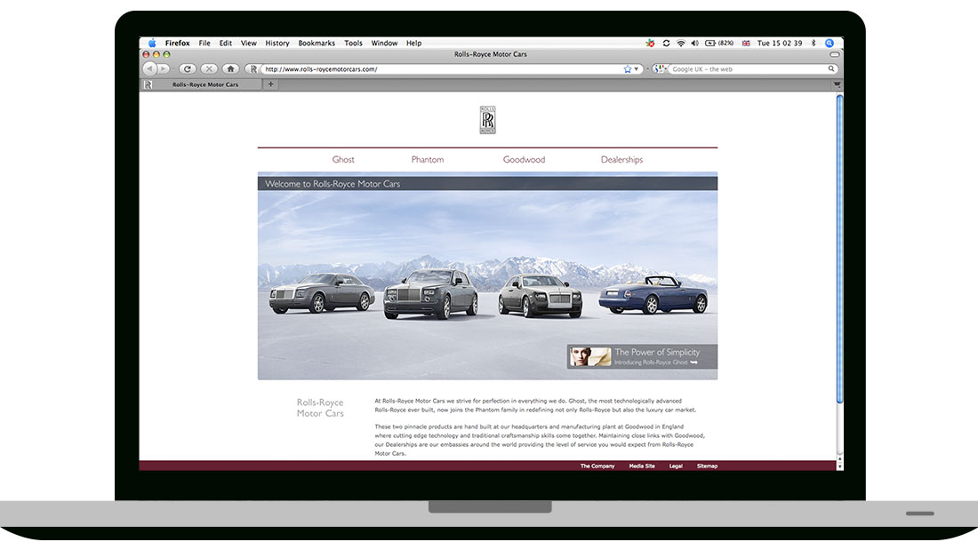 Rolls-Royce homepage