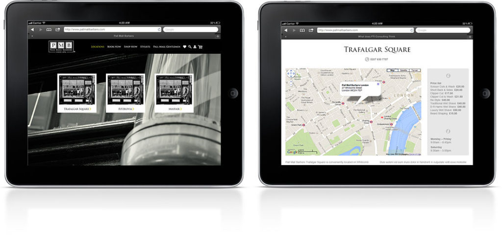Pall Mall Barbers tablet locations